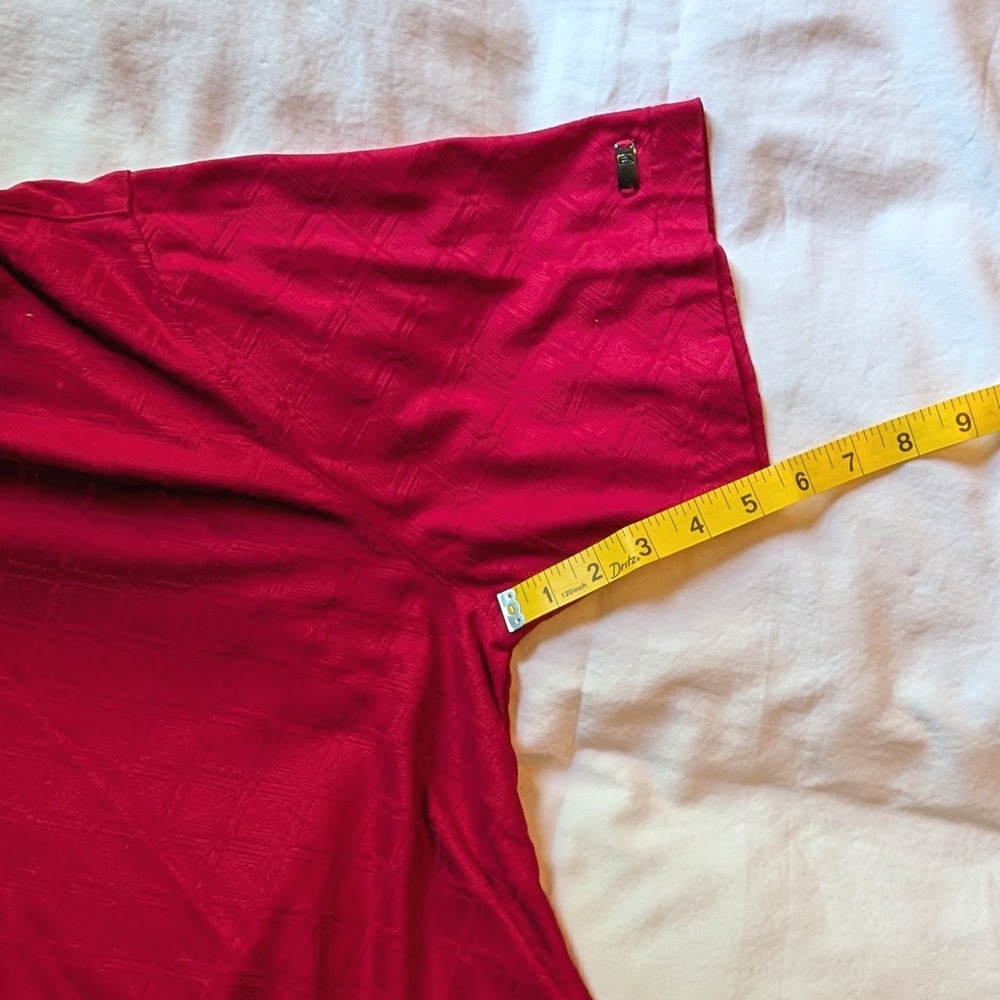 Nike Tiger Woods Collection Red Geometric Jacquard Polo Shirt Mens XXL Nike-Fit - Picture 6 of 11